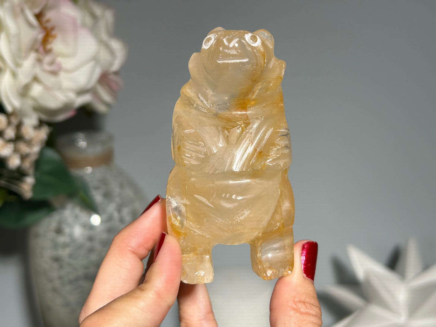 Yellow Hematoid Quartz Bear (3.5", 89mm)