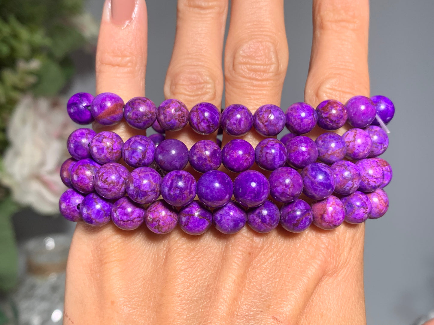 8mm Dyed Charoite Bracelet