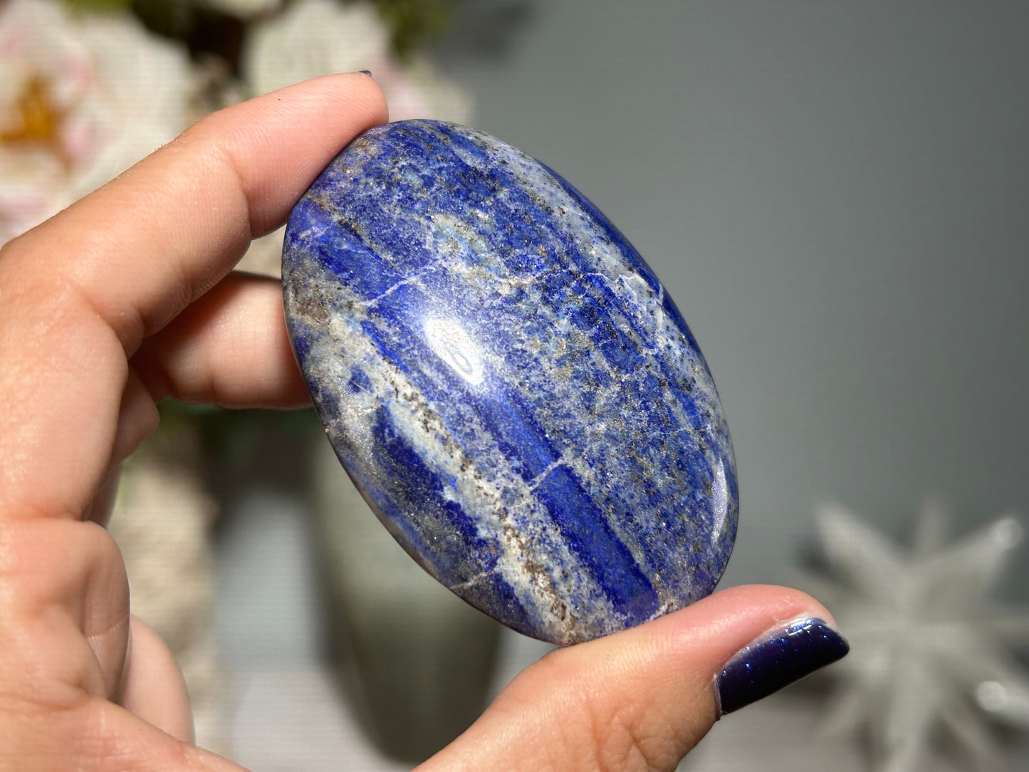 Lapis Lazuli Palm Stone (2.6", 65mm)