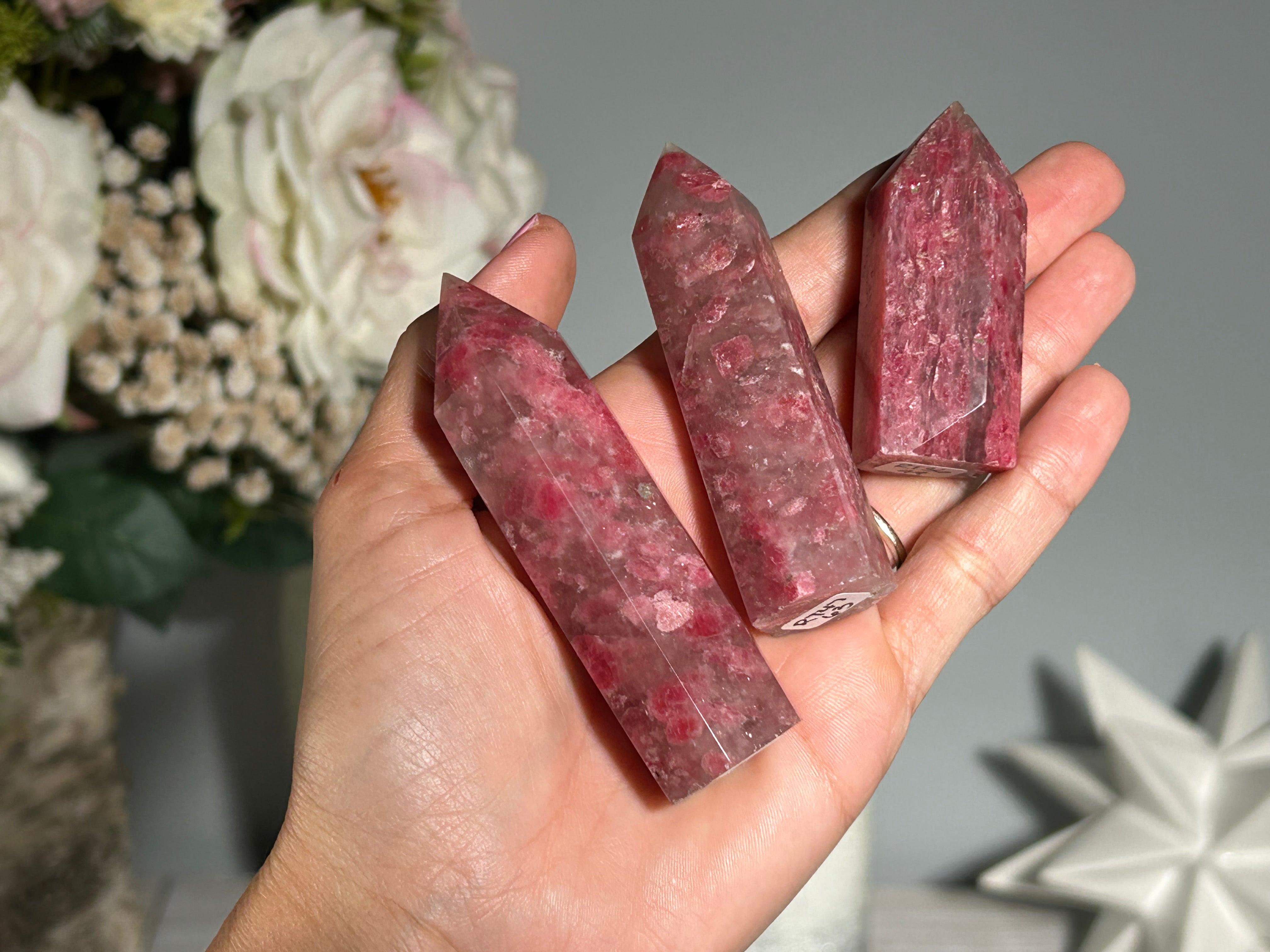 Sakura Rain Rhodonite Tower – Strong Healer