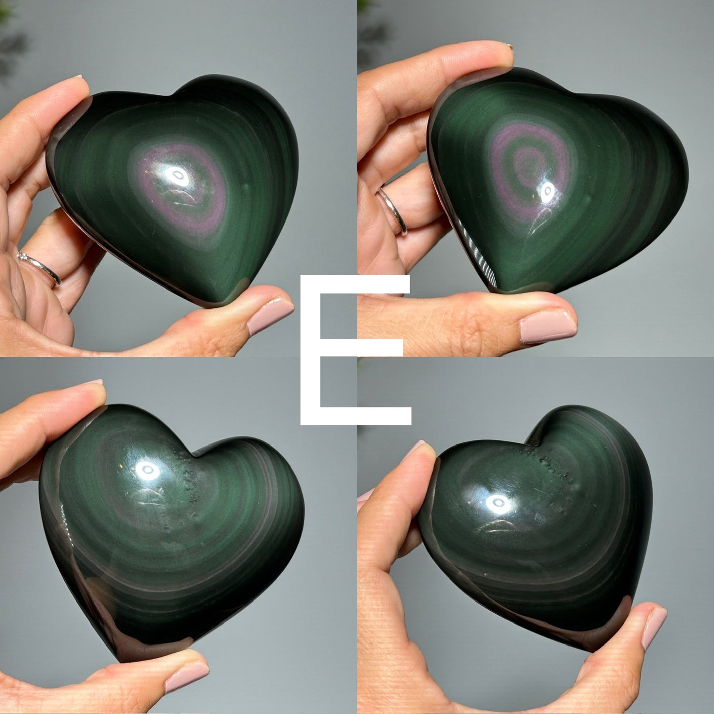 Rainbow Obsidian Puffy Heart