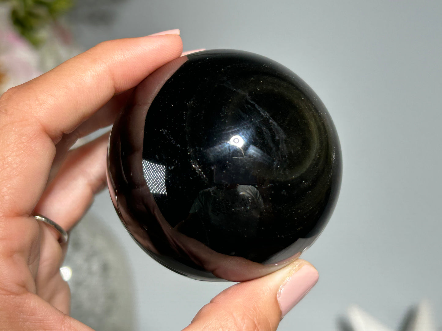 Gold Sheen Obsidian Sphere (2.4", 60mm)