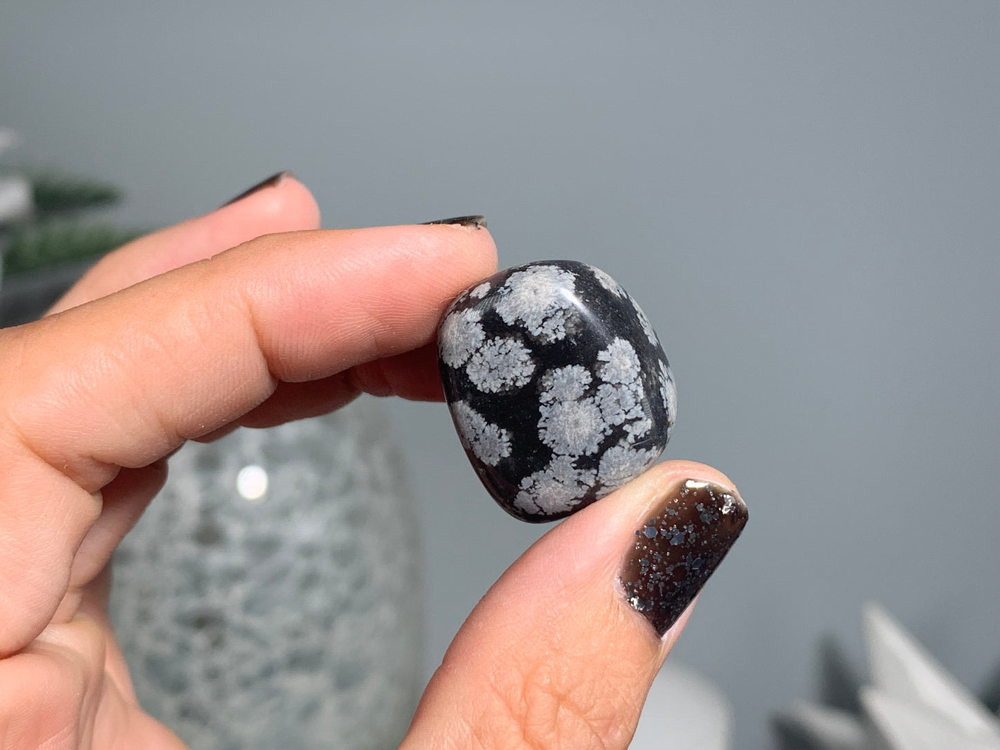 Tumbled Snowflake Obsidian Small