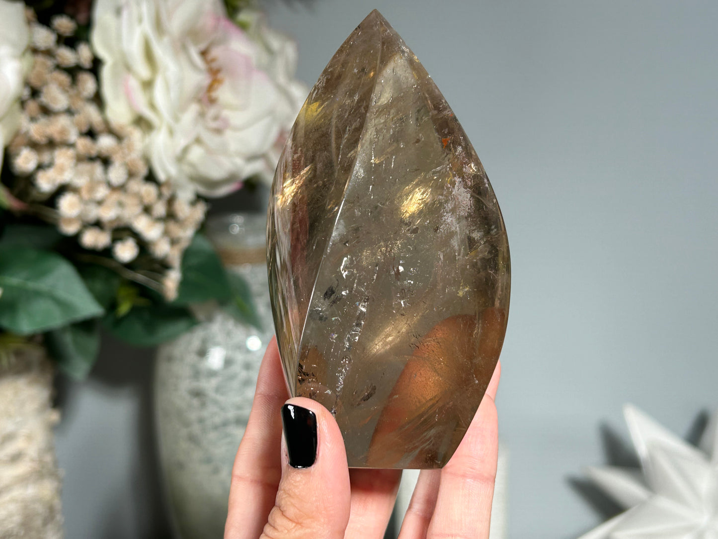 Smoky Quartz Flame (4.3", 110mm)