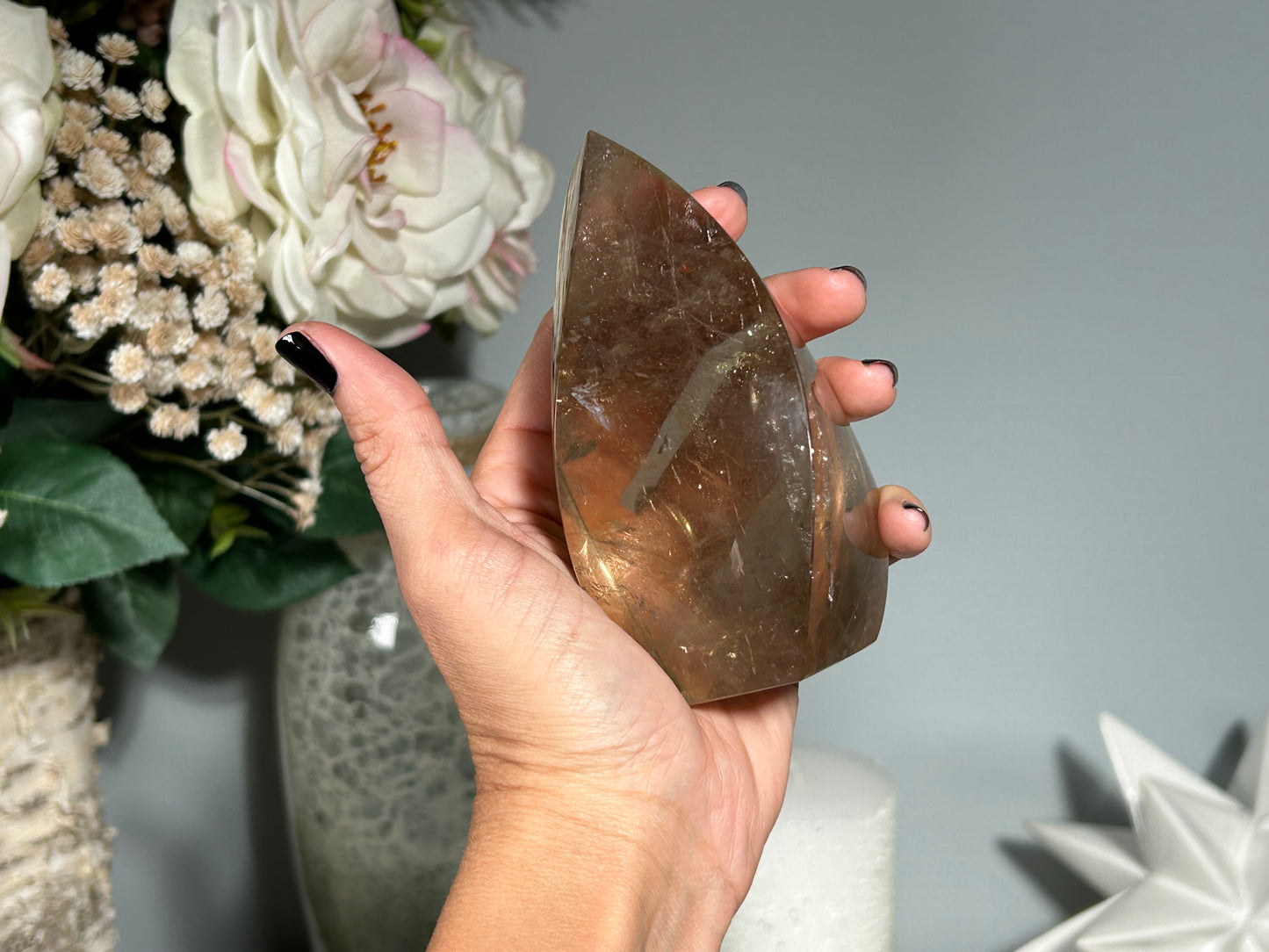 Smoky Quartz Flame (4.3", 110mm)