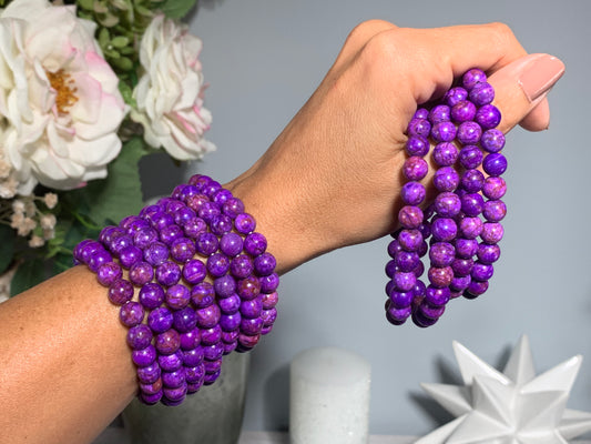 8mm Dyed Charoite Bracelet