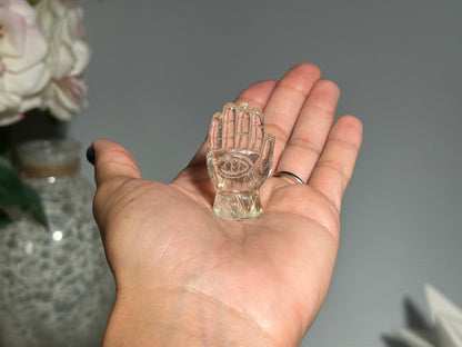 Rutilated Quartz Evil Eye Hand (1.6”, 41mm)