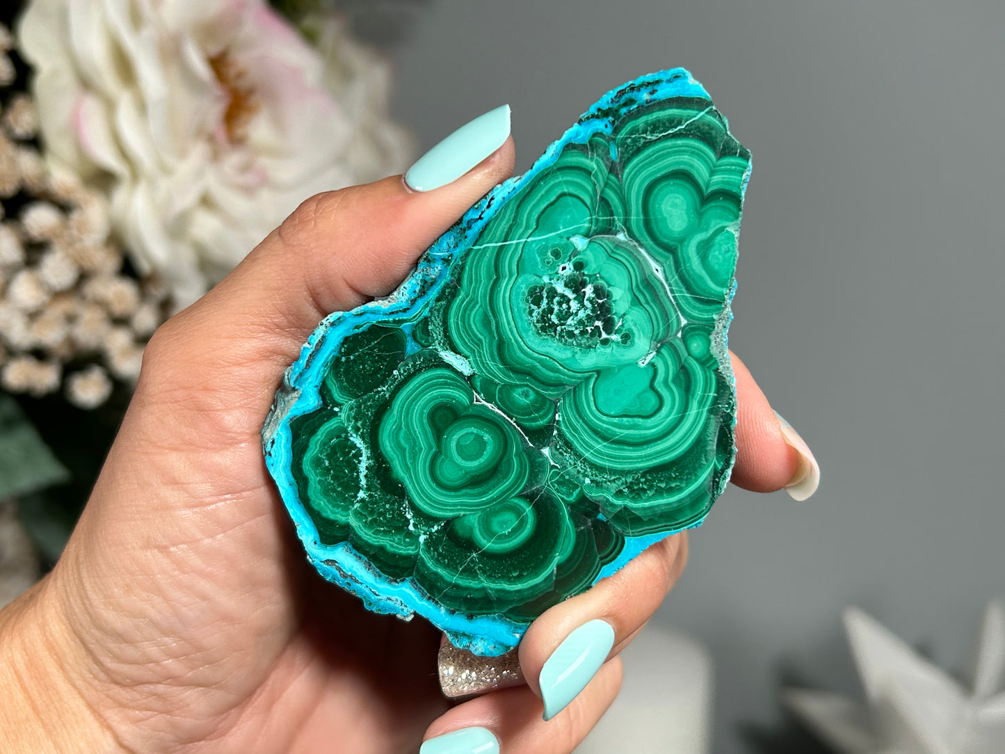 Malachite Chrysocolla Slab (3.3", 84mm) #122