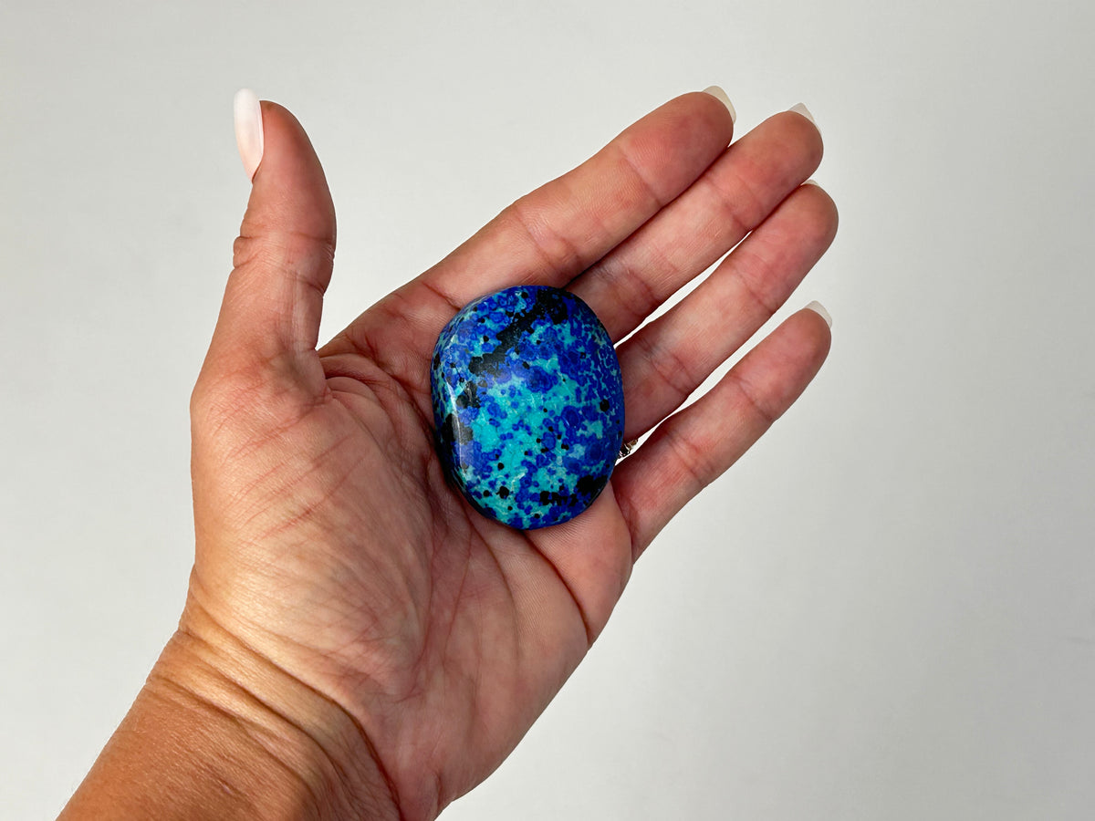 Azurite Chrysocolla Palm Stone #48