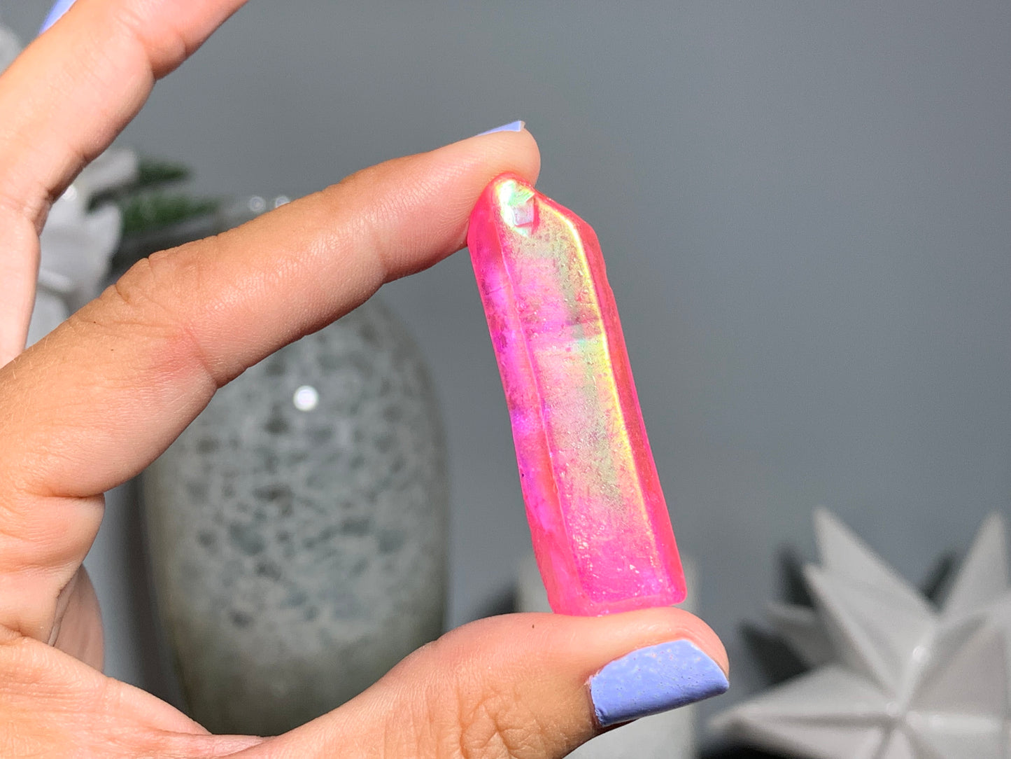 Pink Aura Quartz Point