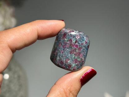 Tumbled Ruby in Kyanite or Fuchsite