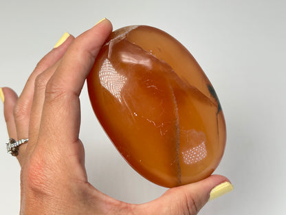 Honey Calcite Palm Stone (3.5", 88mm)
