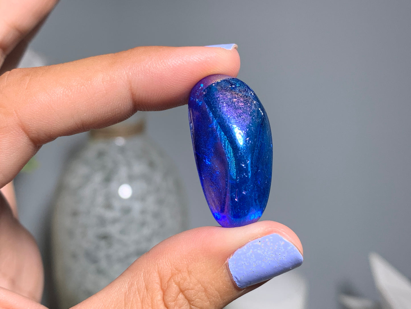 Tumbled Blue Aura Quartz