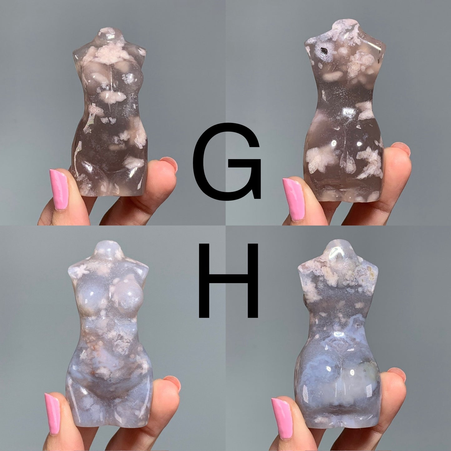 Flower Agate Woman Figurine (2.3-2.8" / 59-72 mm)