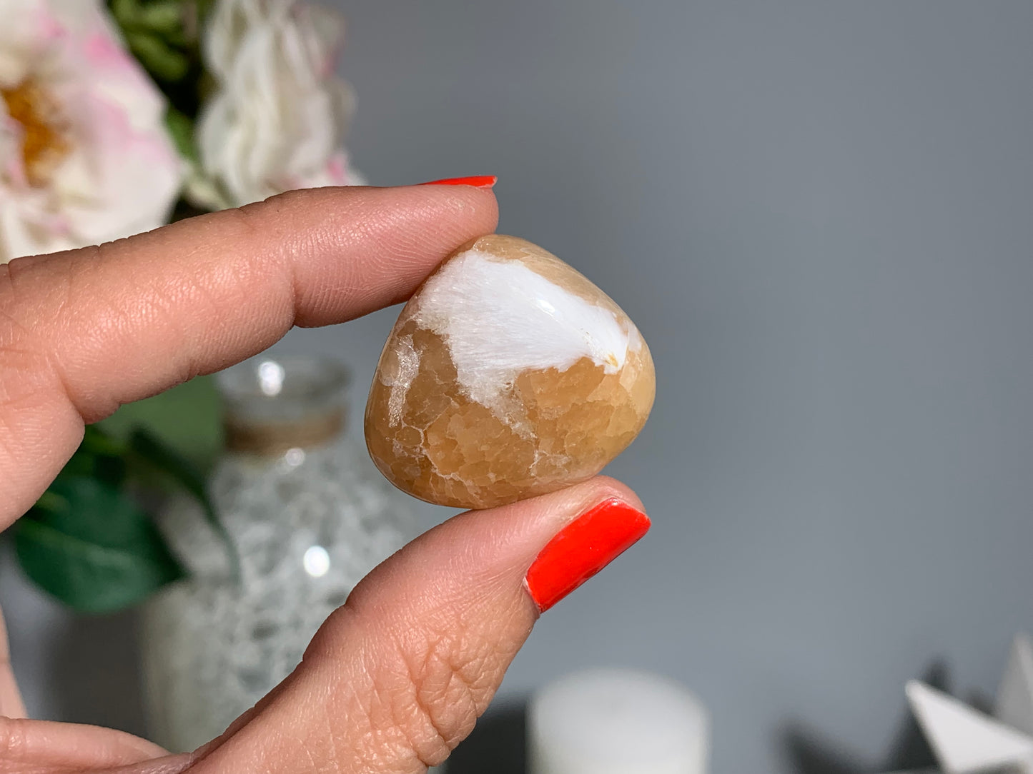 Tumbled Scolecite with Stilbite Large