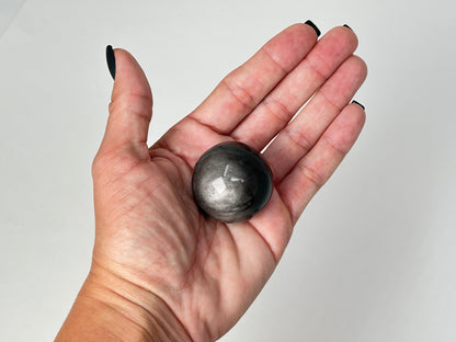 Silver Sheen Obsidian Sphere (1.4", 34mm)