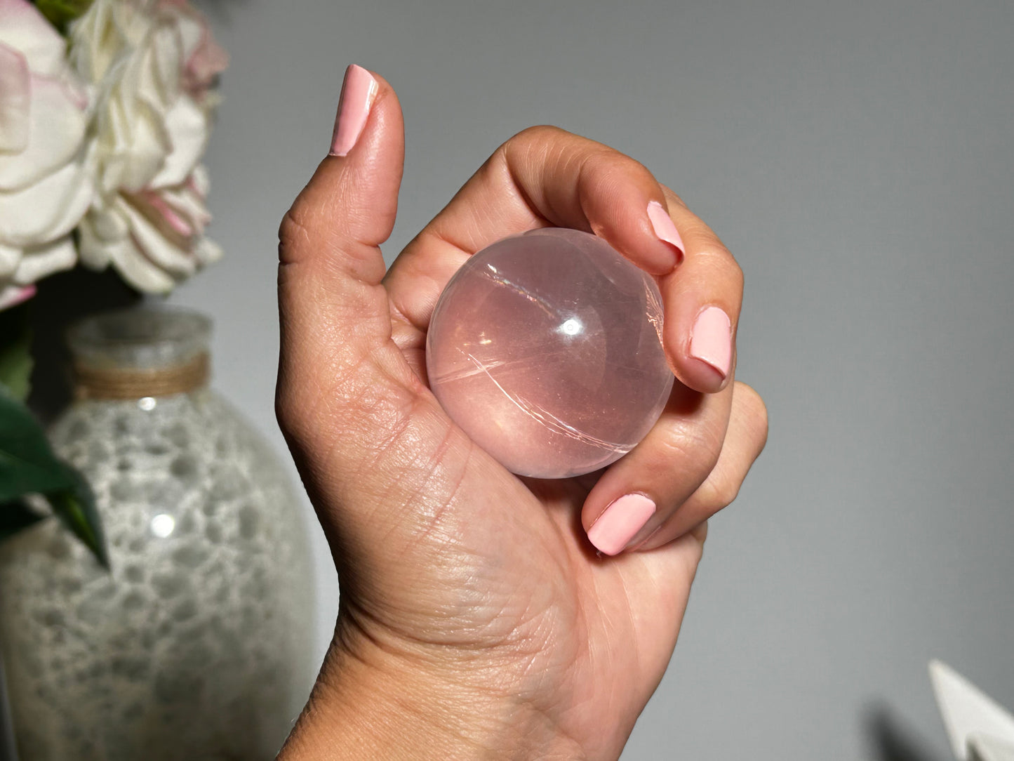 Star Rose Quartz Sphere (1.7",43mm)