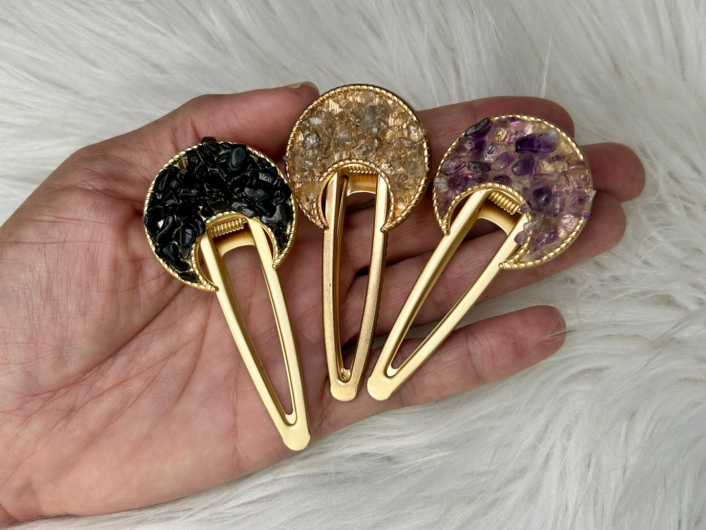 Crystal Moon Hair Clip