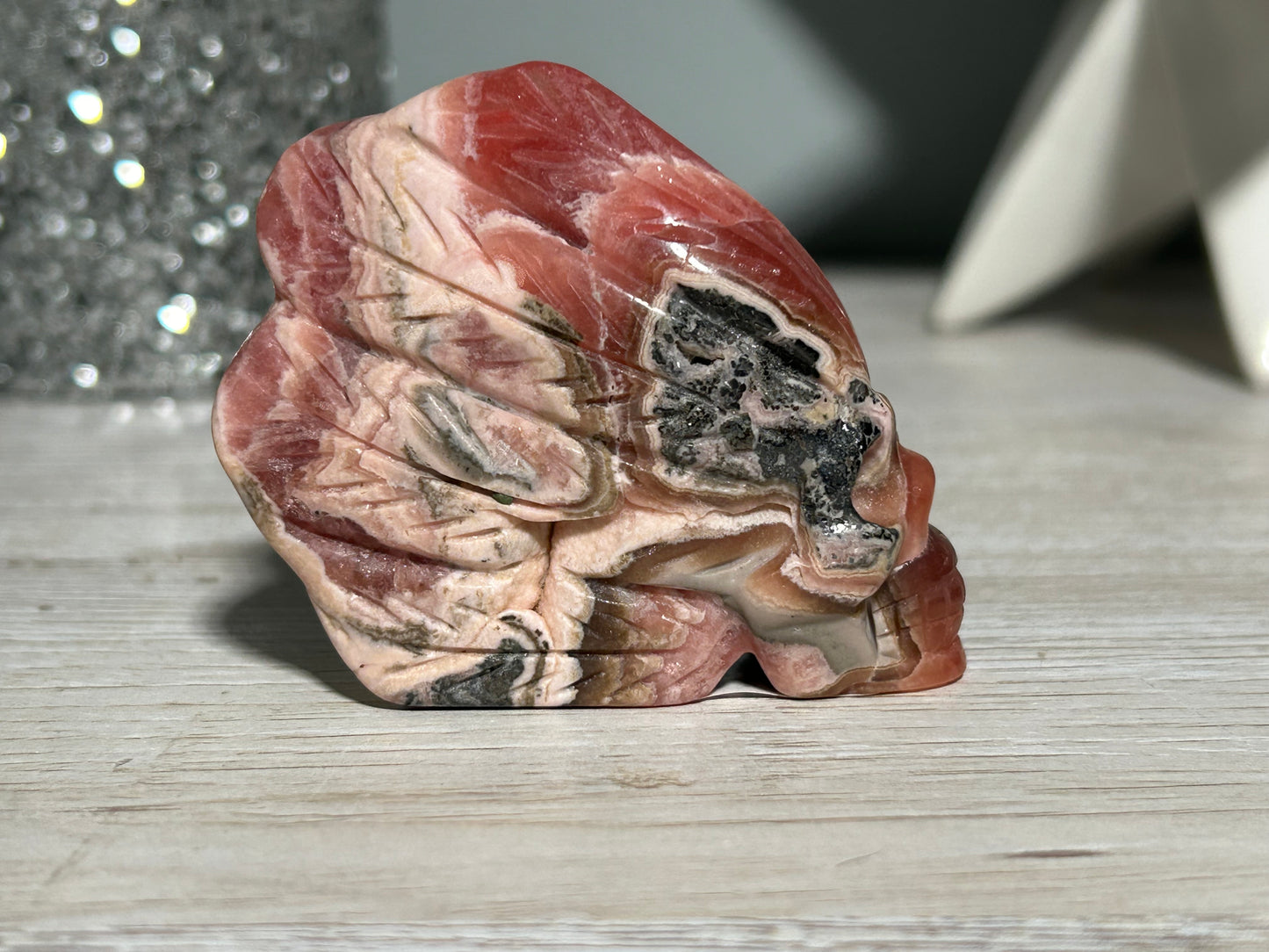 Rhodochrosite Skull (2.3", 59mm)