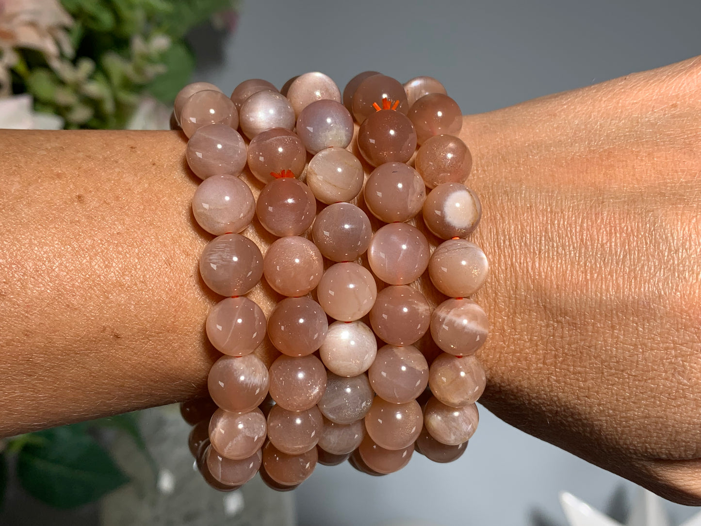 10mm Peach Moonstone Bracelet