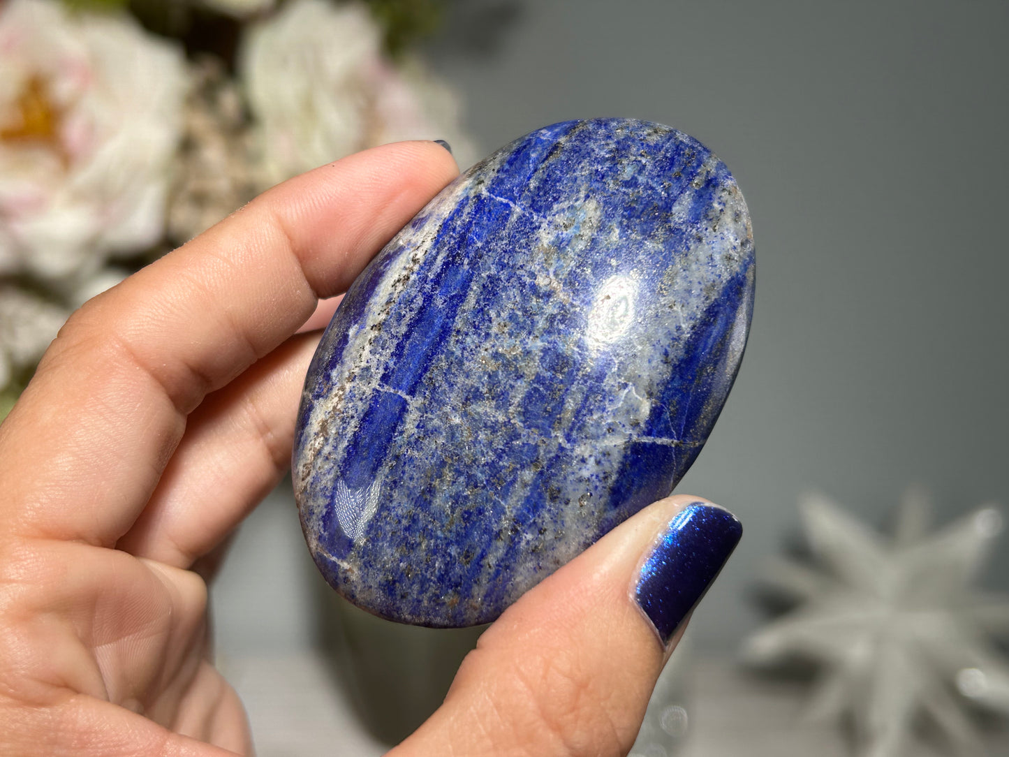 Lapis Lazuli Palm Stone (2.6", 65mm)