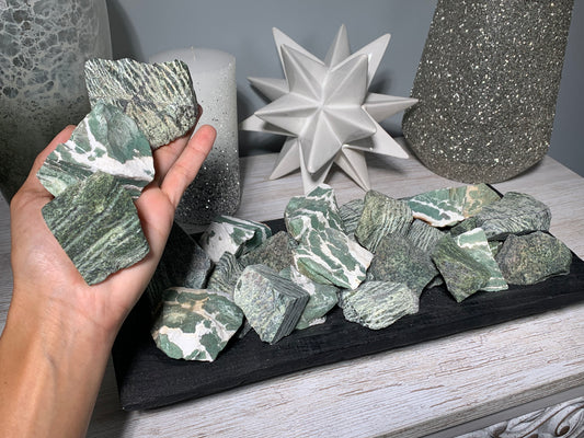 Natural Green Zebra Jasper Jumbo