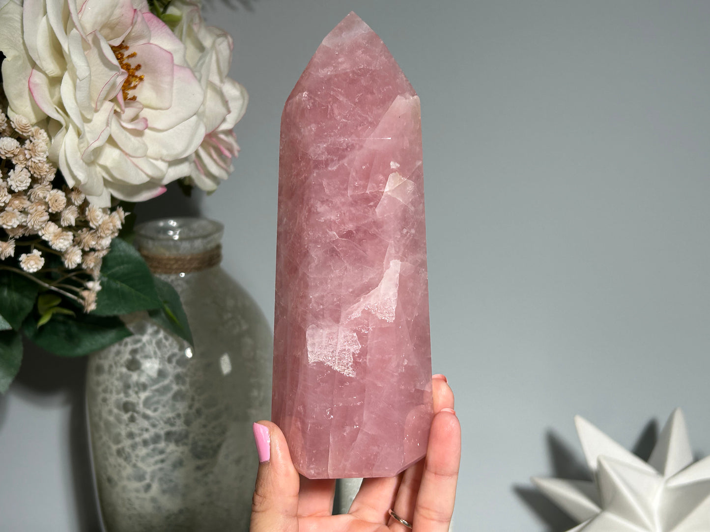 Rose Quartz Tower (6.5", 166mm)