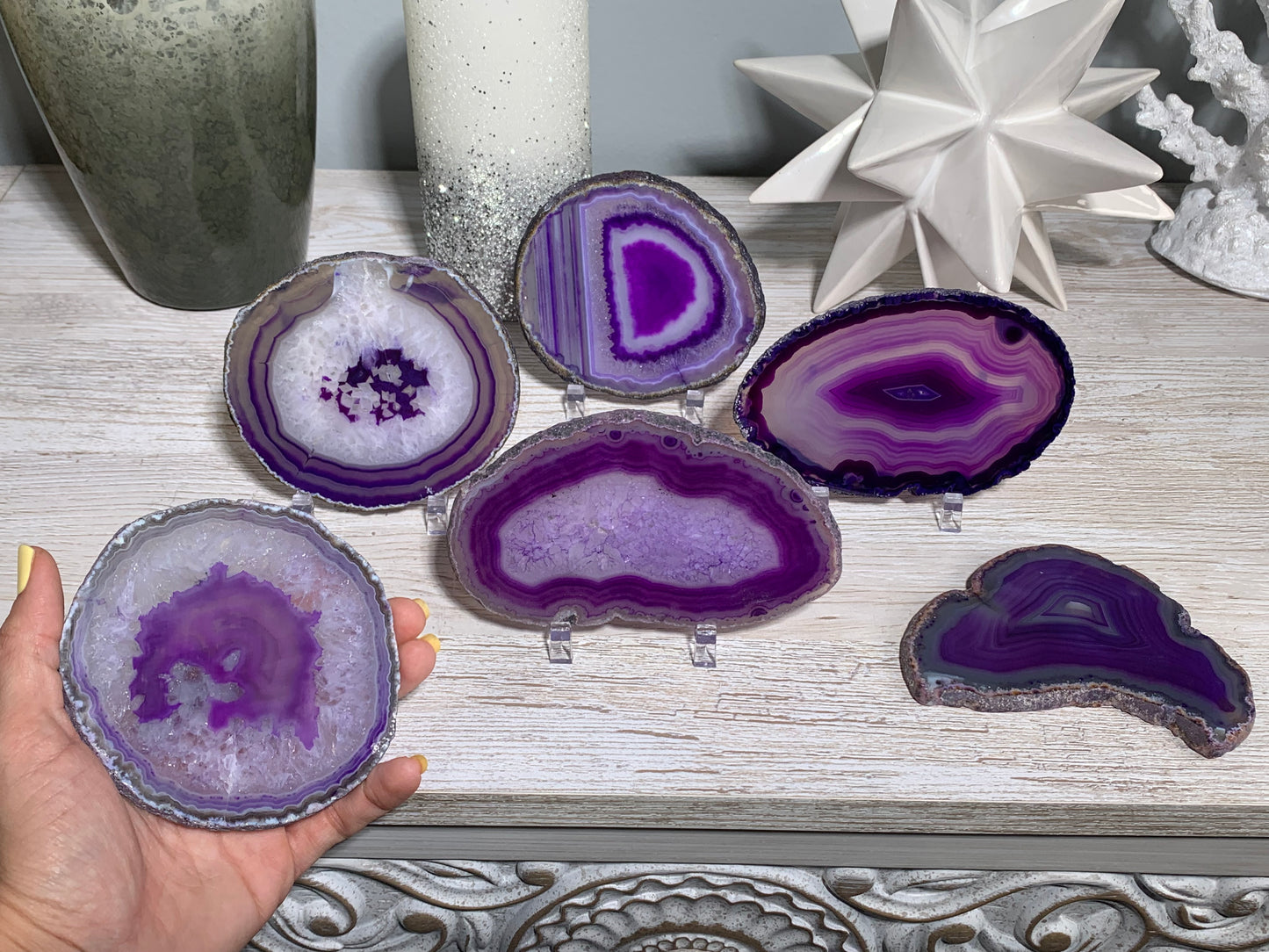 Dyed Purple Agate Slice