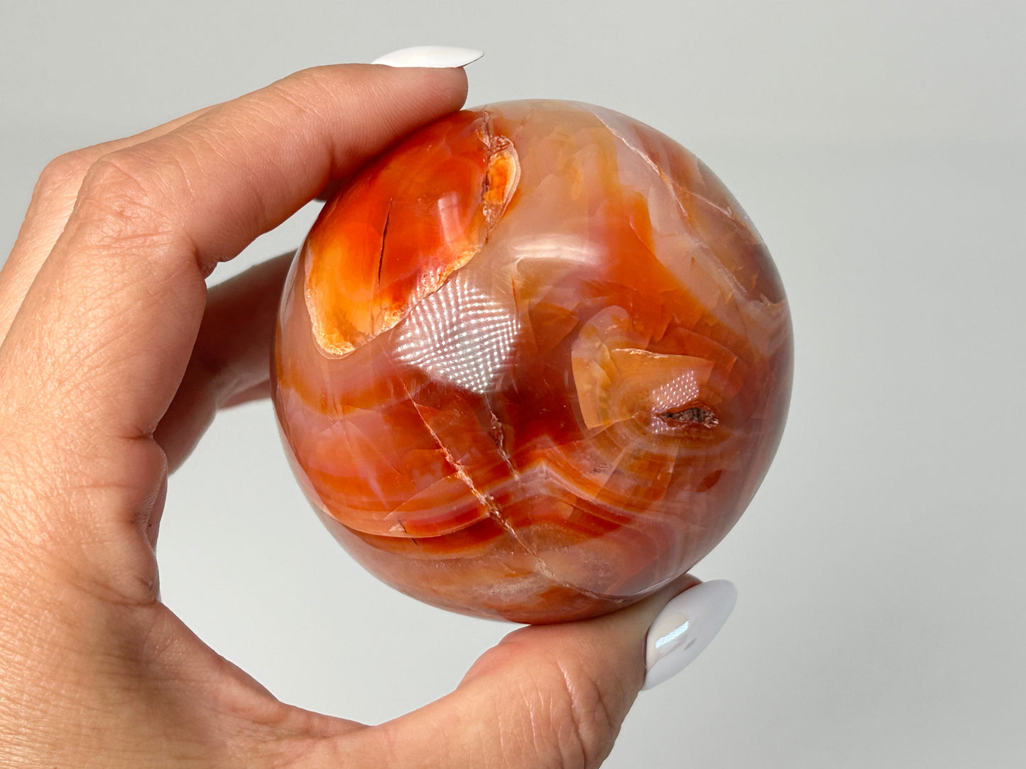 Carnelian with Druzy Amethyst Sphere (2.4", 62mm)