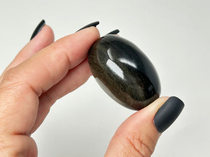 Gold Sheen Obsidian Shiva (1.5", 39mm)