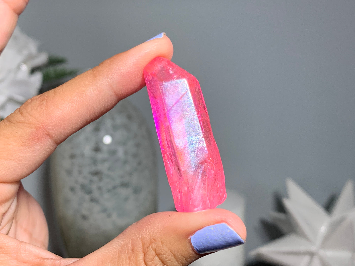 Pink Aura Quartz Point