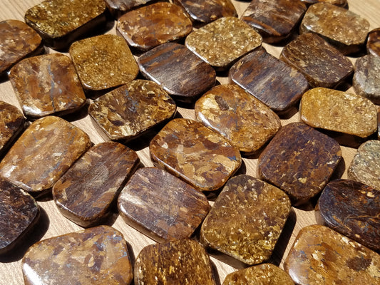 Flat Bronzite Palm Stone