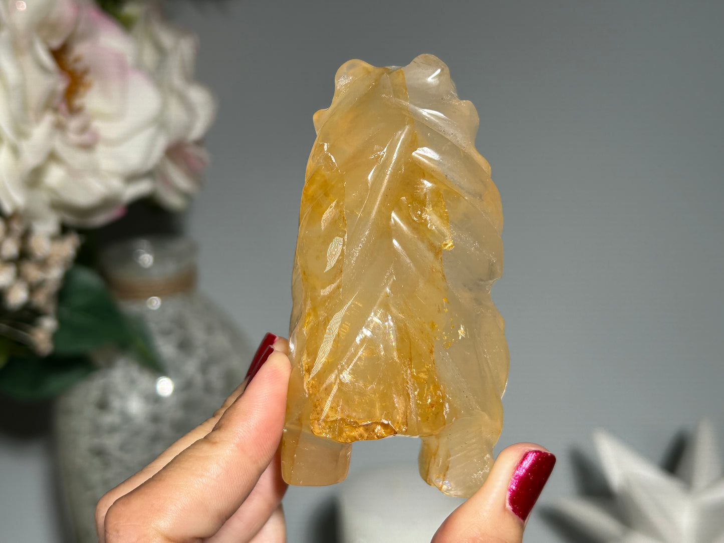 Yellow Hematoid Quartz Bear (3.5", 89mm)