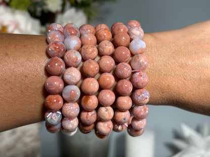 10mm Pink Agate Bracelet