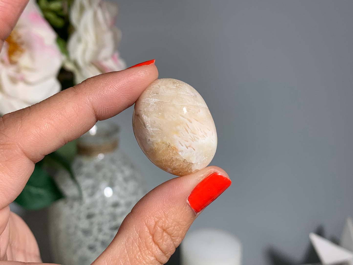 Tumbled Scolecite with Stilbite Large