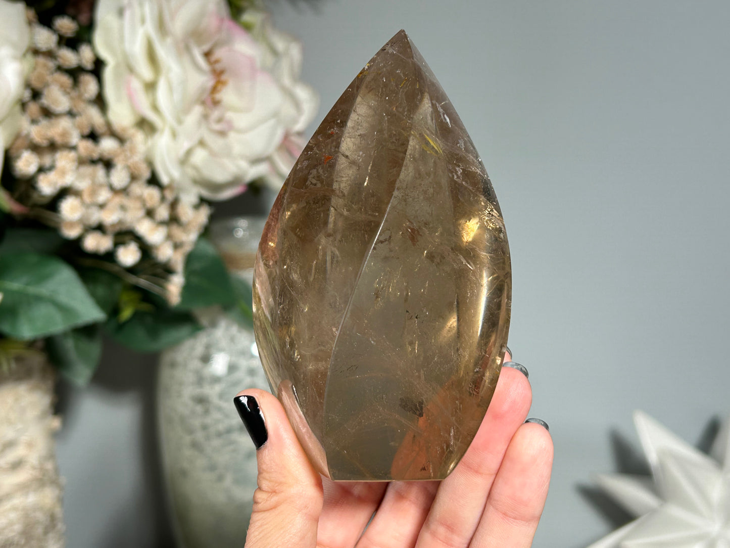 Smoky Quartz Flame (4.3", 110mm)