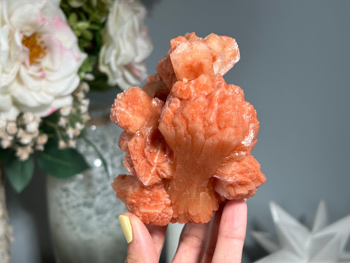 Red Stilbite Cluster (4.25", 108mm)