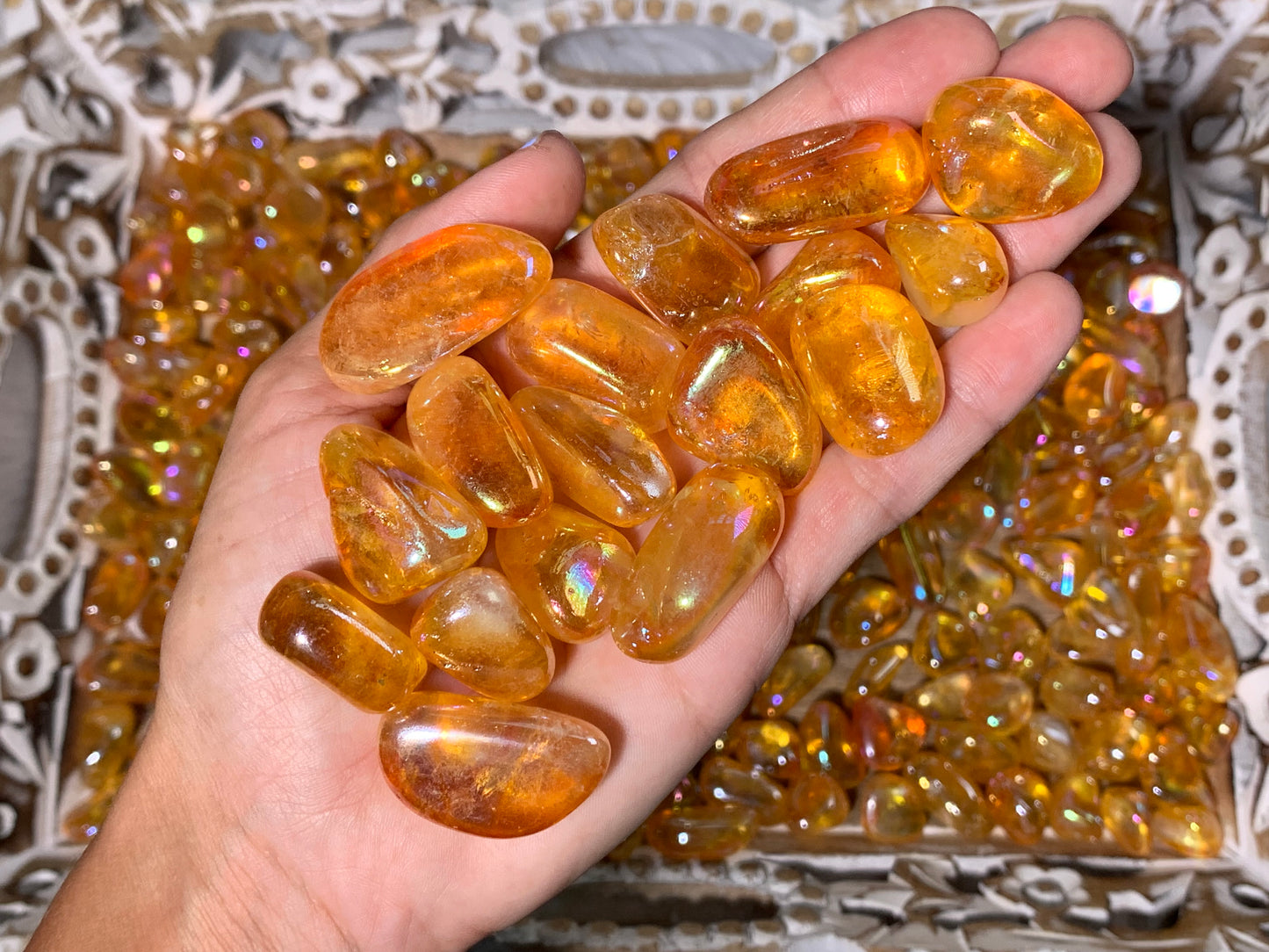 Tumbled Golden Aura Quartz