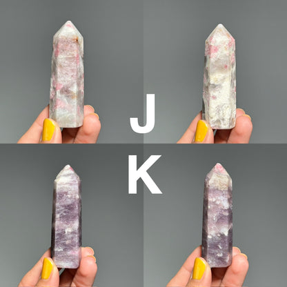 Pink Tourmaline with Lepidolite Tower