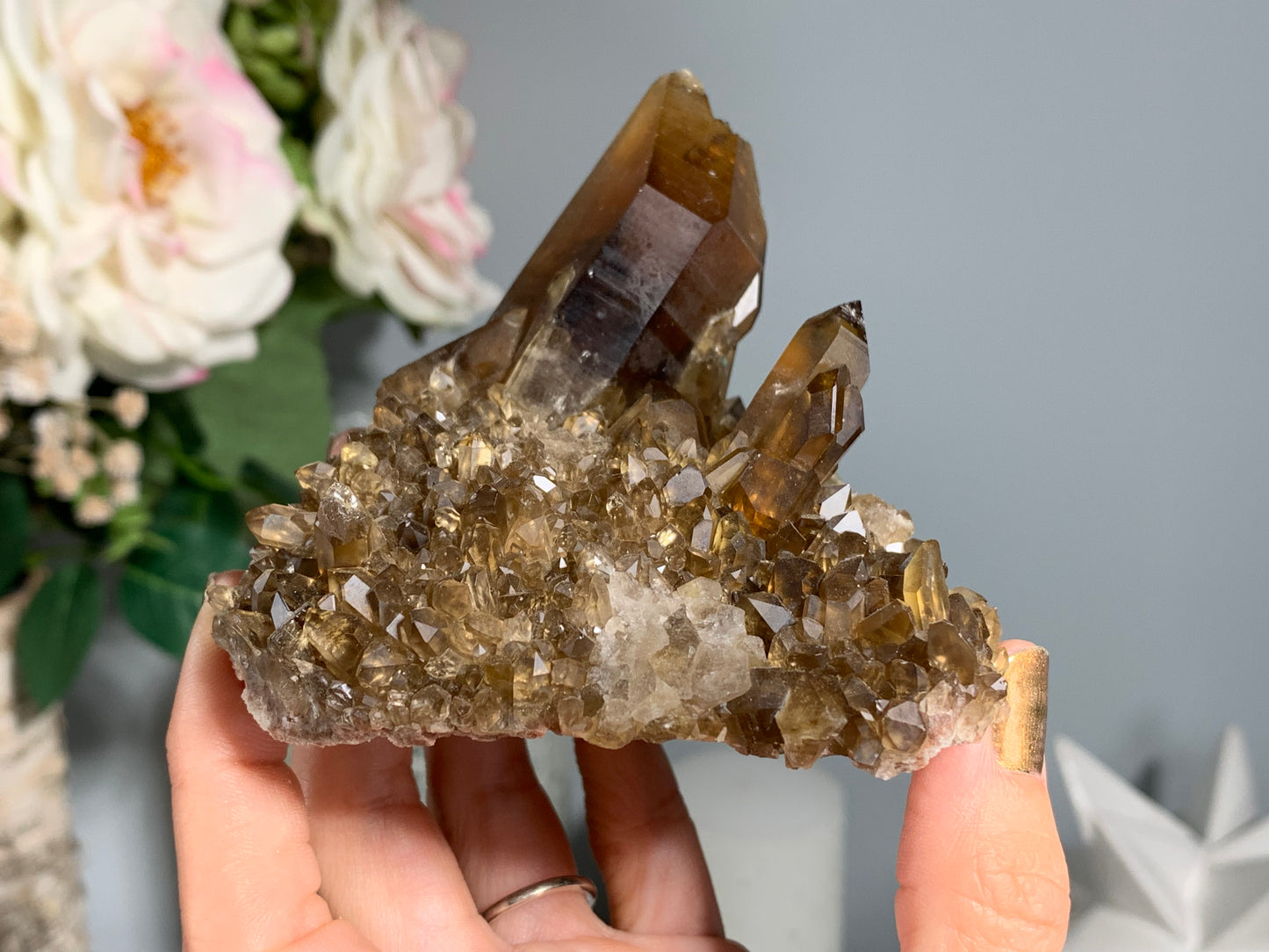 Congo Smoky Citrine Cluster (3.6", 92mm)