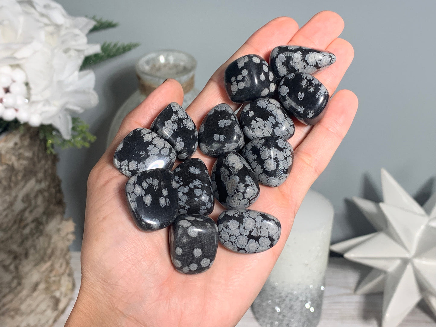 Tumbled Snowflake Obsidian Small