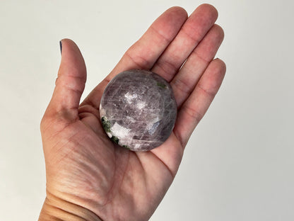 Purple Anhydrite Palm Stone