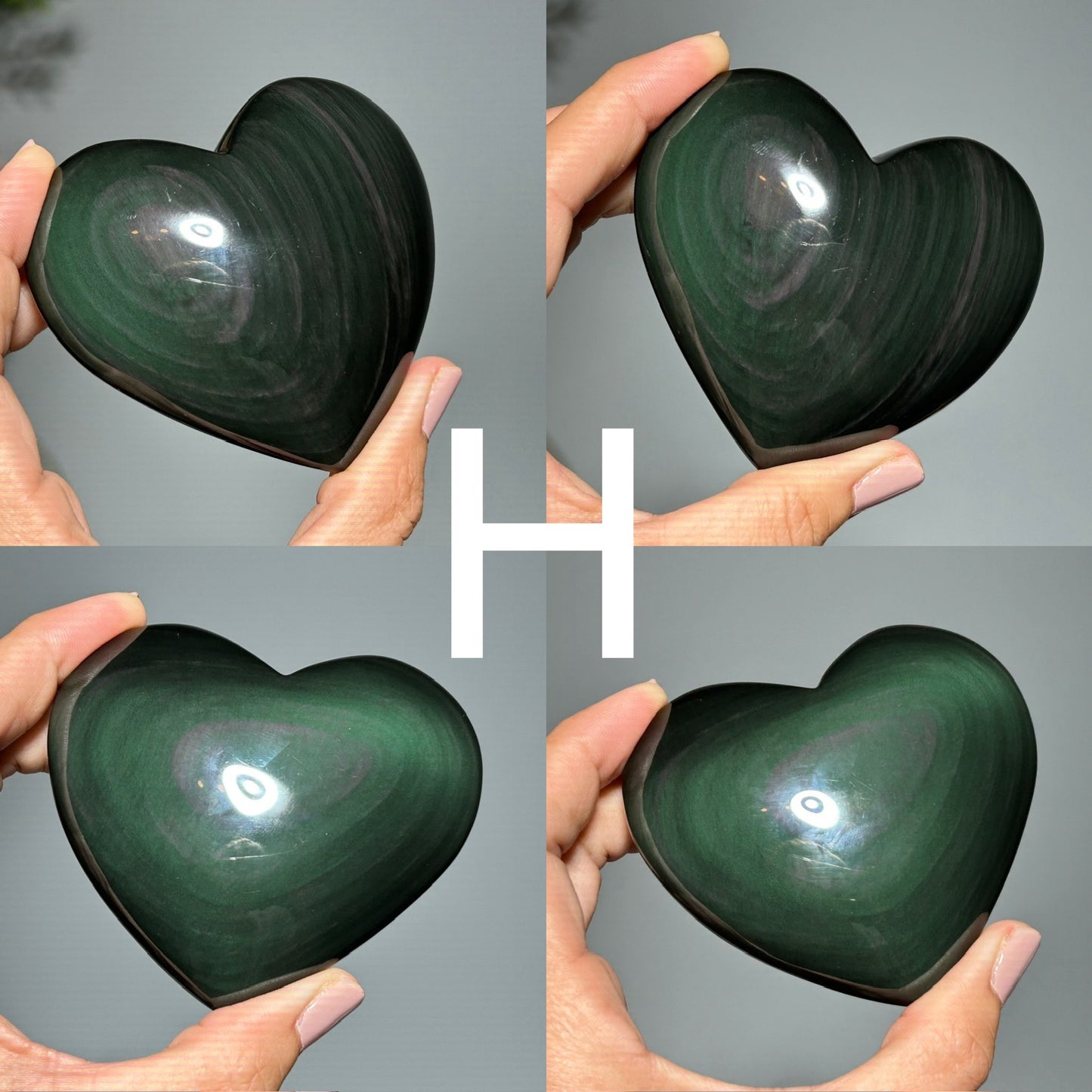 Rainbow Obsidian Puffy Heart