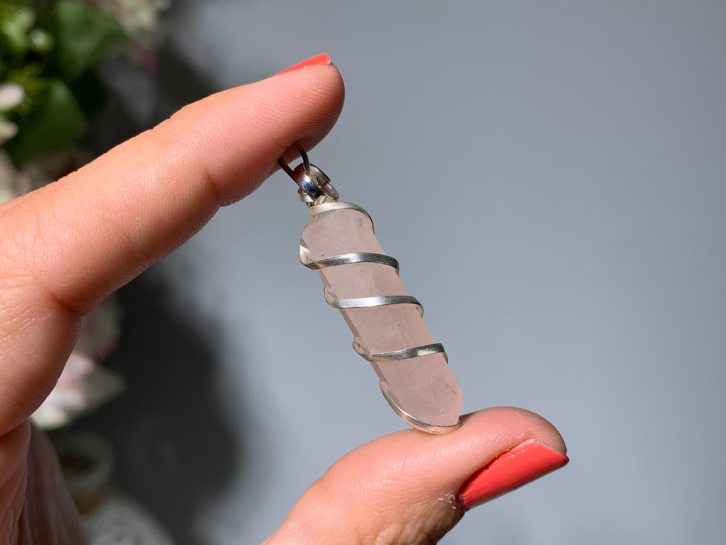 Bulk Rose Quartz Pendant (10pc)