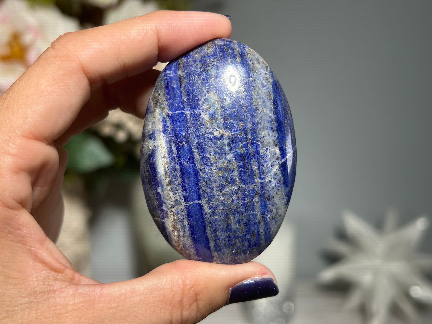 Lapis Lazuli Palm Stone (2.6", 65mm)