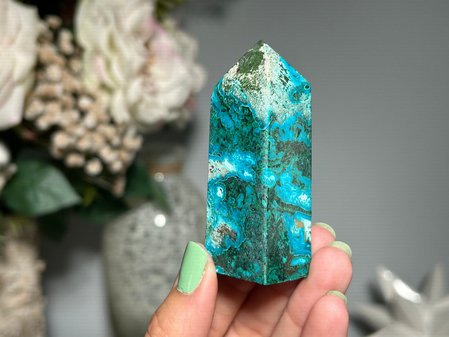 Malachite Chrysocolla Tower (2.75", 70mm)