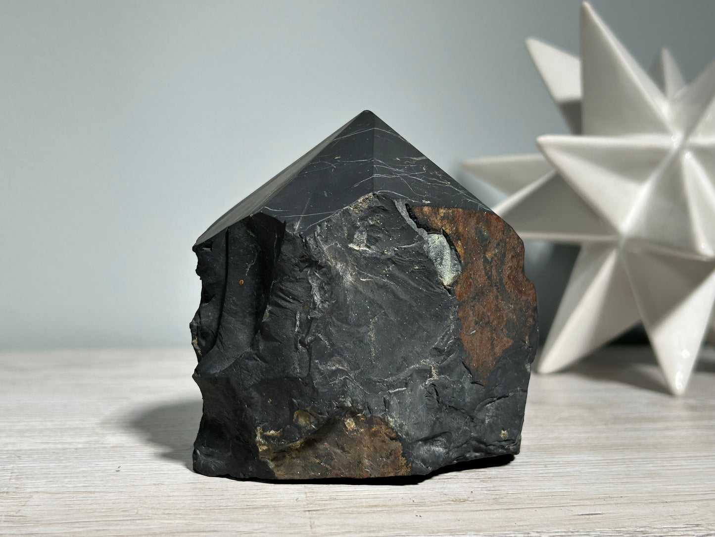 Shungite Half Raw Tower (3.9”, 100mm)