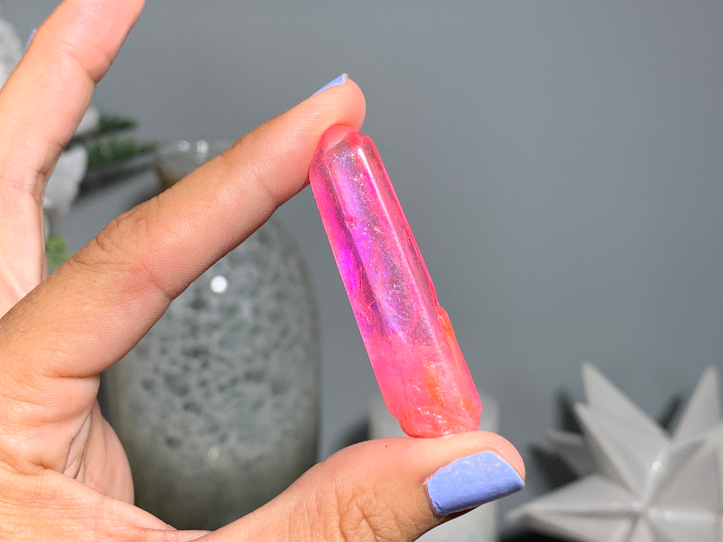 Pink Aura Quartz Point