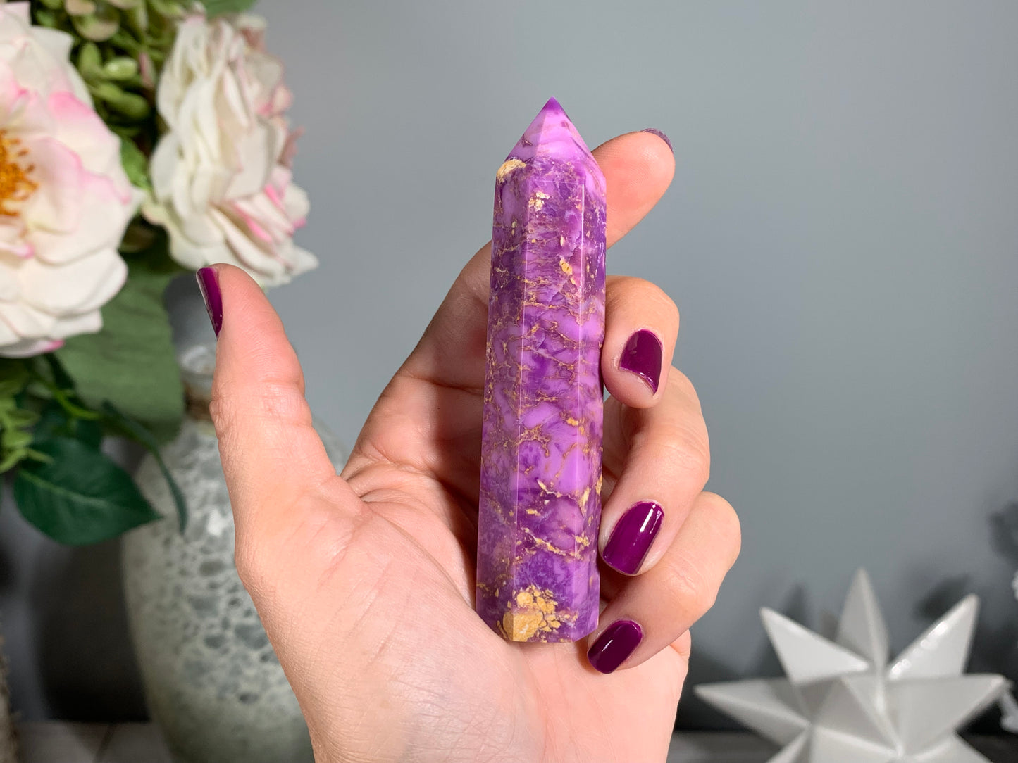 Purple Phosphosiderite Tower (3.7" 94mm)