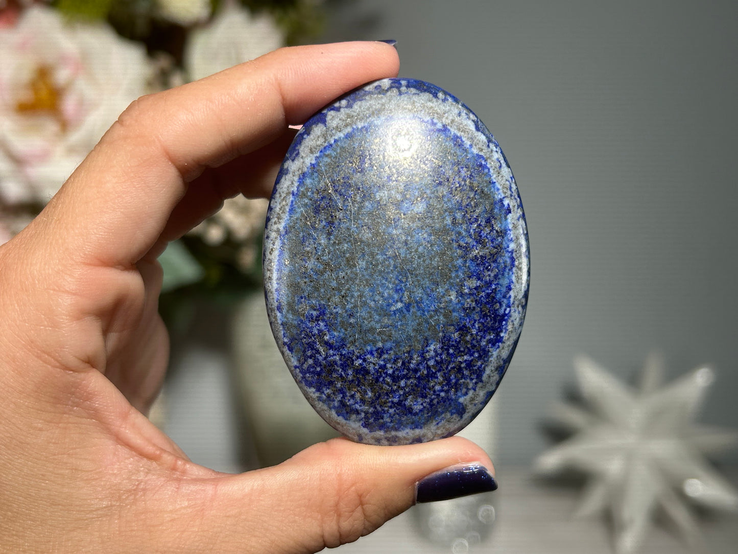 Lapis Lazuli Palm Stone (2.6", 67mm)